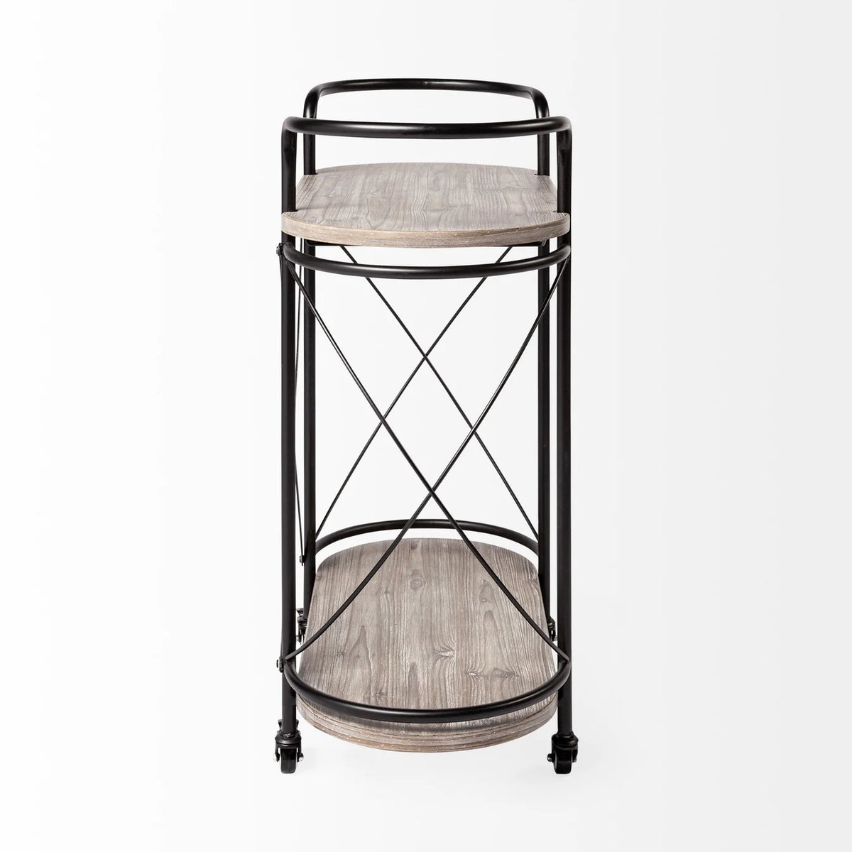 Marlon Bar Cart Brown Wood | Black Metal