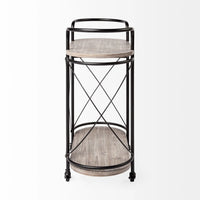 Marlon Bar Cart Brown Wood | Black Metal