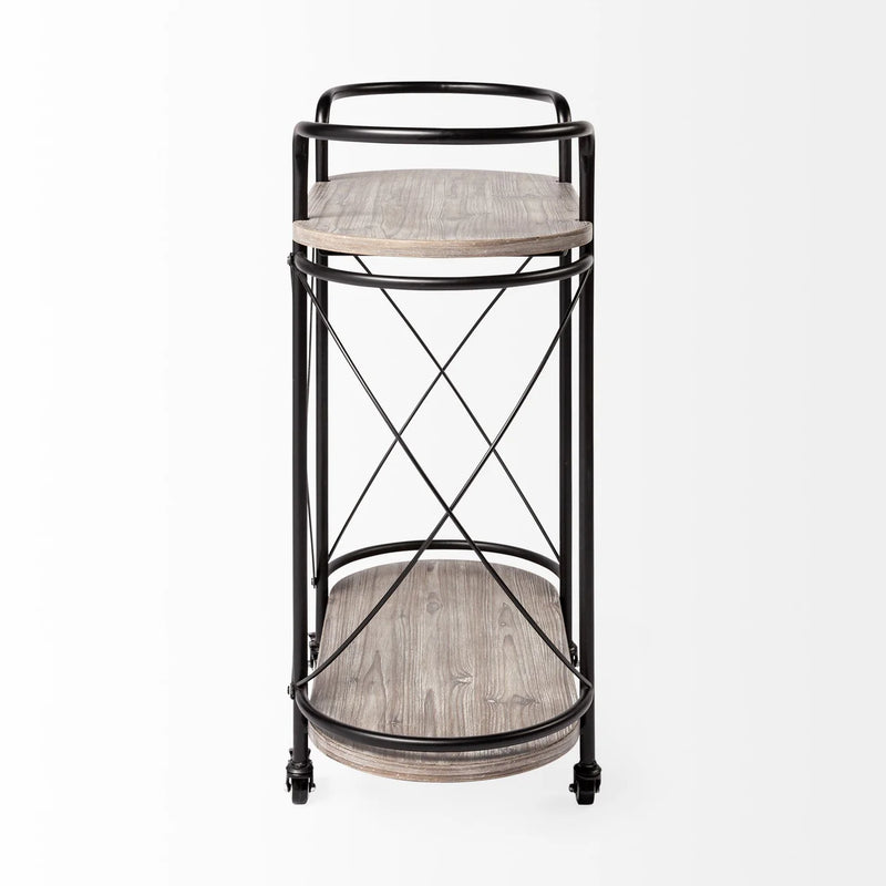 Marlon Bar Cart Brown Wood | Black Metal