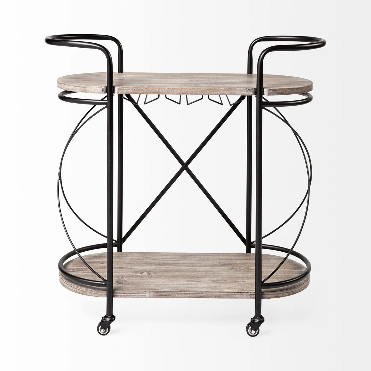 Marlon Bar Cart Brown Wood | Black Metal