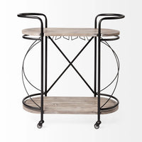 Marlon Bar Cart Brown Wood | Black Metal