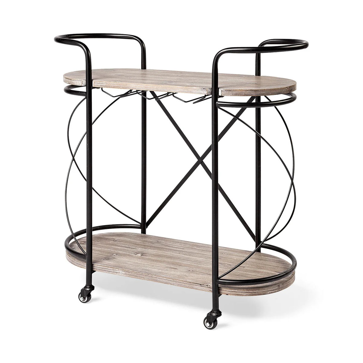 Marlon Bar Cart Brown Wood | Black Metal