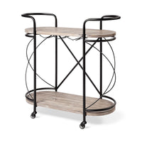 Marlon Bar Cart Brown Wood | Black Metal