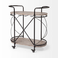 Marlon Bar Cart Brown Wood | Black Metal