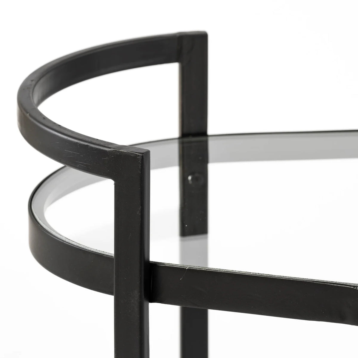 Eleonore Bar Cart Black Metal | Glass