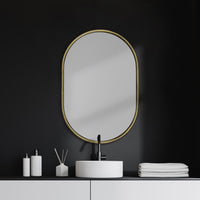 Sylvia II 24"x35" Oval Black Metal Frame Mirror