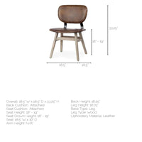 Haden Leather Dining Chair Brown Leather | Brown wood