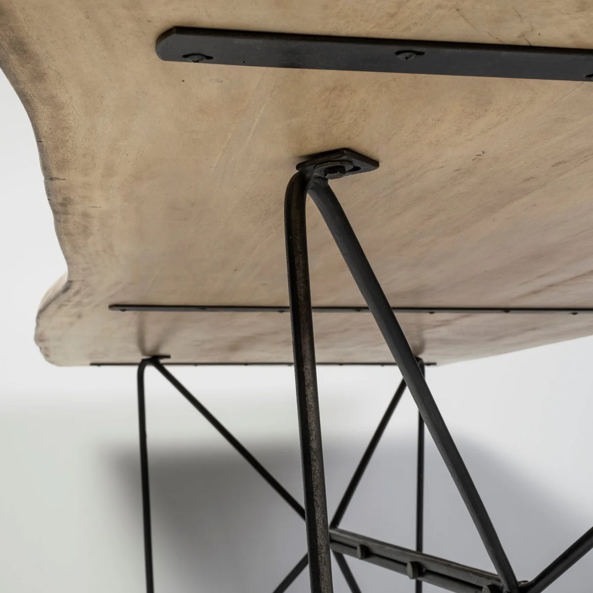 Papillion Dining Table Blonde Wood | Black Iron