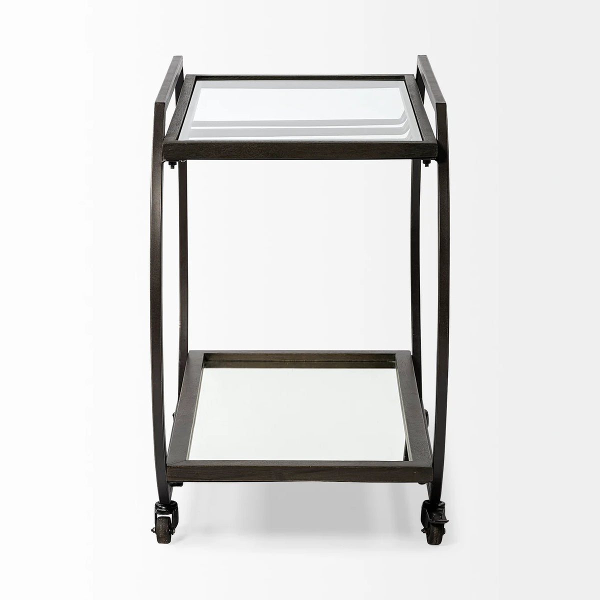 Chriselle Bar Cart Black Metal | Glass