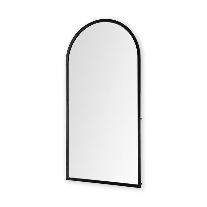 Giovanna Black Metal Frame Rounded Arch Vanity Mirror