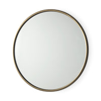 Piper Small Black Metal Round Wall Mirror
