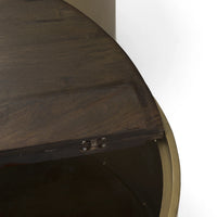 Eclipse Coffee Table Antique Brass Metal | Brown Wood