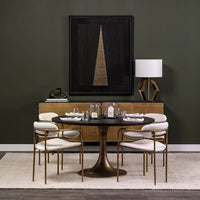McLeod Dining Table Brown Wood | Gold Metal