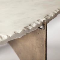 Reinhold Round Coffee Table White Marble | Gold Metal | Round