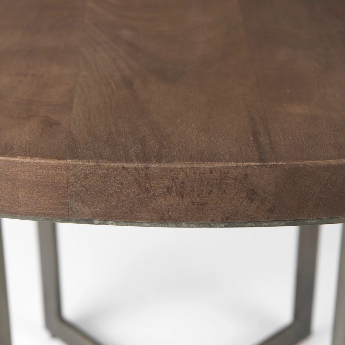 Faye Round Dining Table Medium Brown Wood | Round