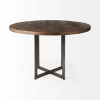 Faye Round Dining Table Medium Brown Wood | Round