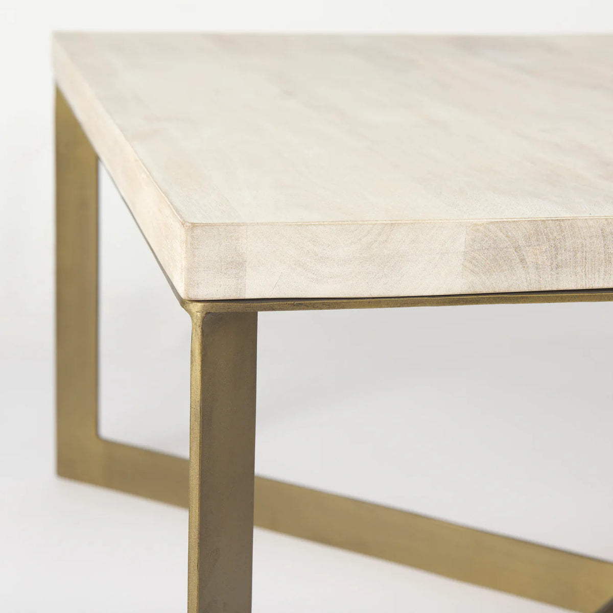 Faye Coffee Table Beige Wood | Gold Metal
