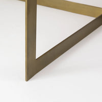 Faye Coffee Table Beige Wood | Gold Metal