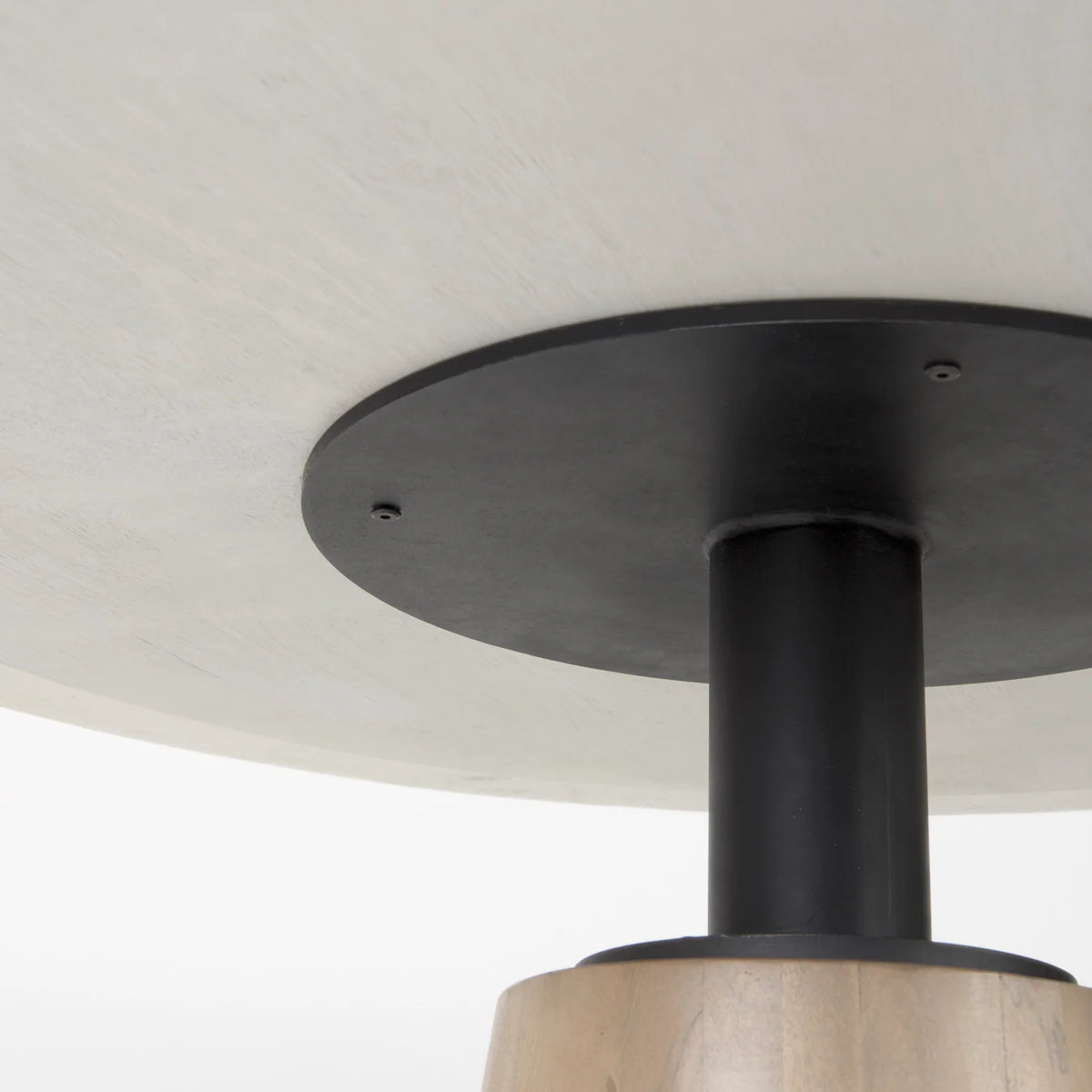 Maxwell Dining Table White Marble | Light Wood | Black Accent