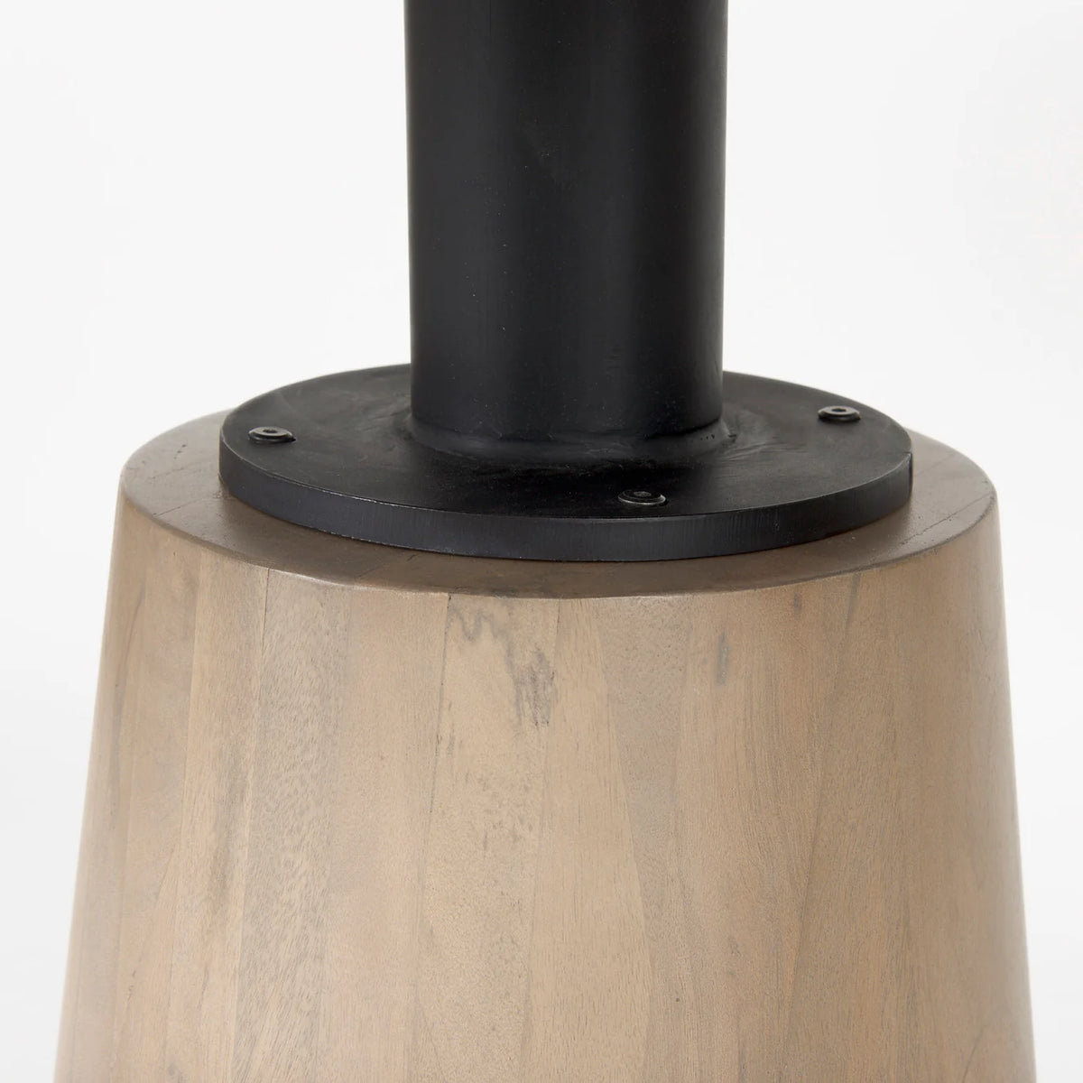 Maxwell Dining Table White Marble | Light Wood | Black Accent