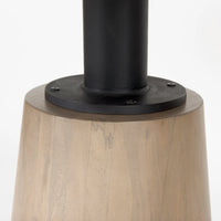 Maxwell Dining Table White Marble | Light Wood | Black Accent