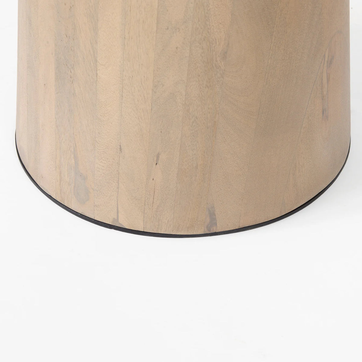 Maxwell Dining Table White Marble | Light Wood | Black Accent