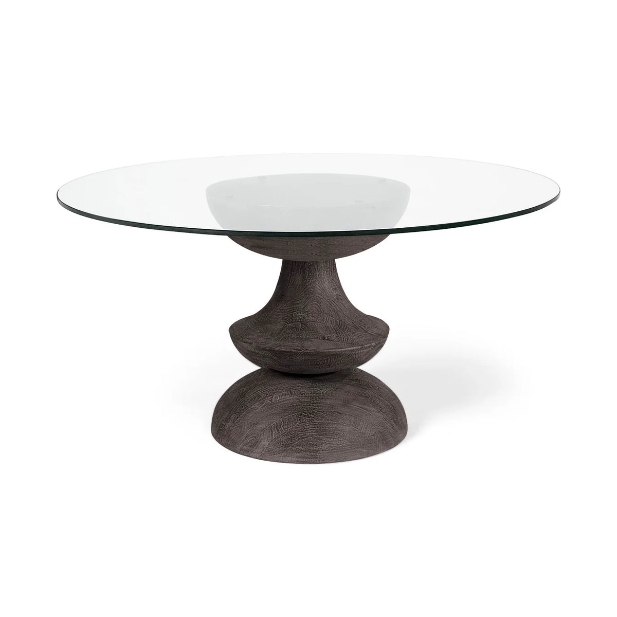 Crossman Dining Table Glass | Brown Wood