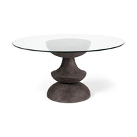 Crossman Dining Table Glass | Brown Wood