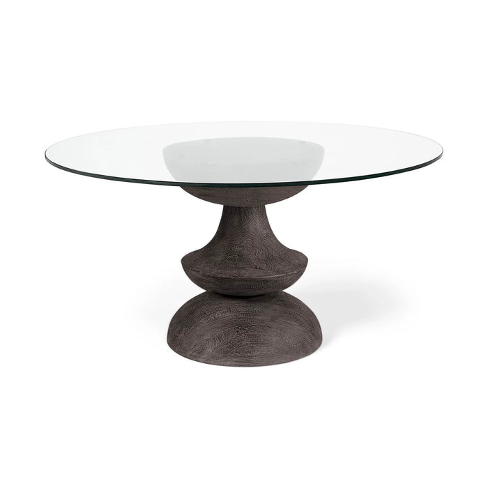 Crossman Dining Table Glass | Brown Wood