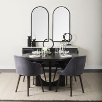 Giovanna Black Metal Frame Rounded Arch Vanity Mirror