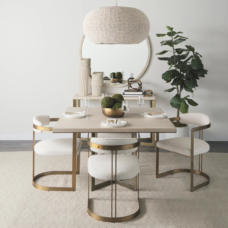 Faye Square Dining Table Beige Wood | Square