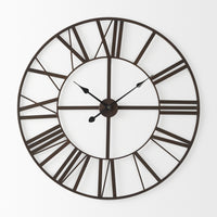 Pender 29.9L x 1.8W x 29.9H Black Iron Round Wall Clock