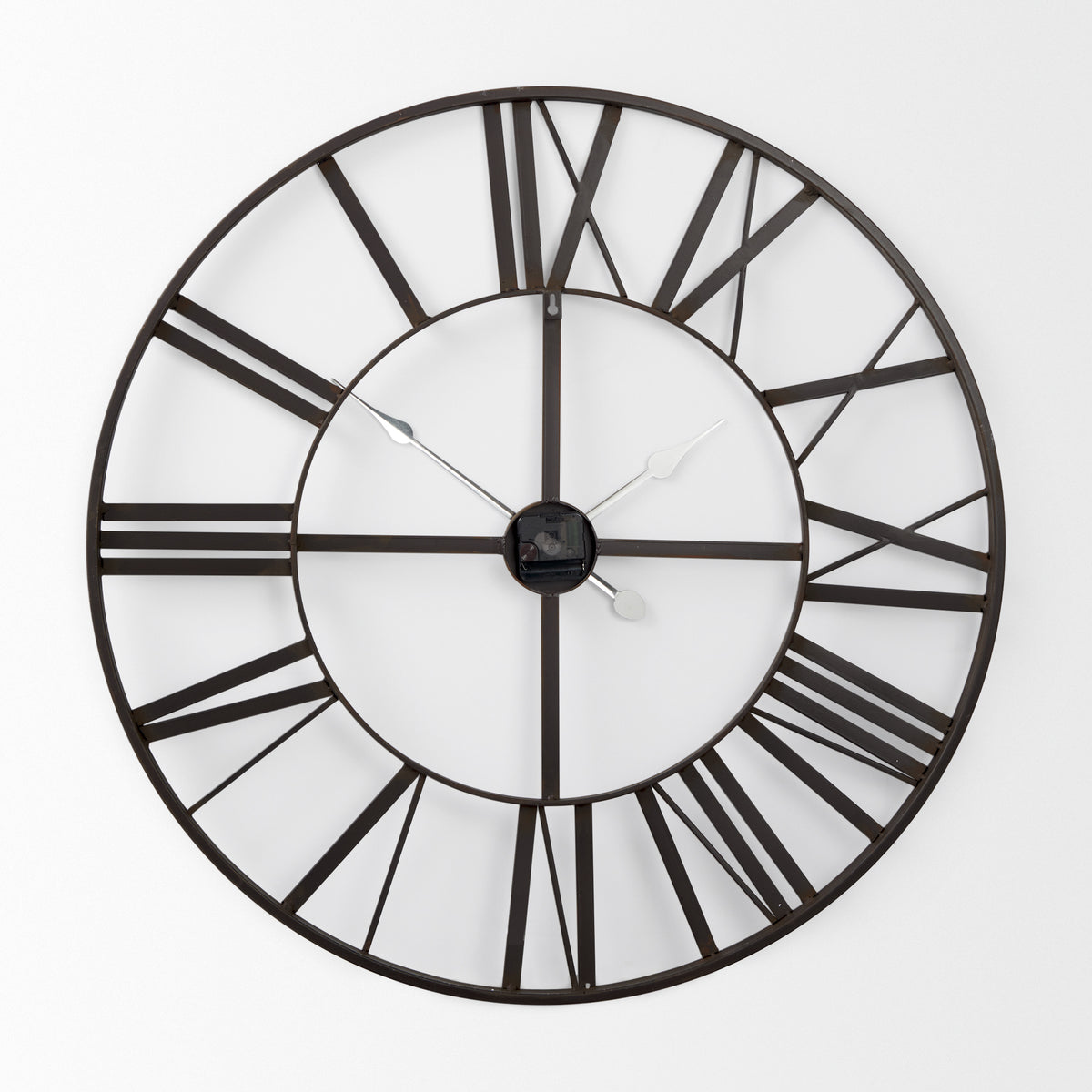Pender 29.9L x 1.8W x 29.9H Black Iron Round Wall Clock