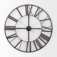 Pender 29.9L x 1.8W x 29.9H Black Iron Round Wall Clock