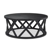 Forsey Round Coffee Table Black Wood