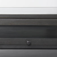 Arelius Coffee Table %7C Rectangular Black-Brown Wood | Black Metal | Rectangular