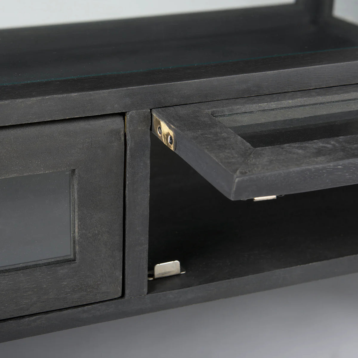 Arelius Coffee Table %7C Rectangular Black-Brown Wood | Black Metal | Rectangular