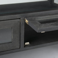 Arelius Coffee Table %7C Rectangular Black-Brown Wood | Black Metal | Rectangular