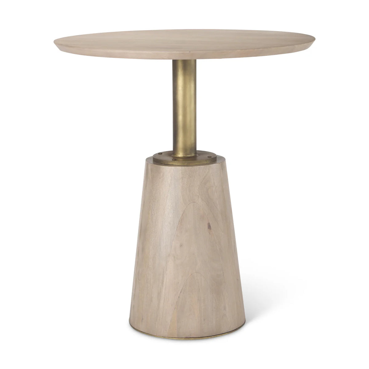 Maxwell Bistro Table Light Wood | Gold Accent