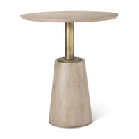 Maxwell Bistro Table Light Wood | Gold Accent