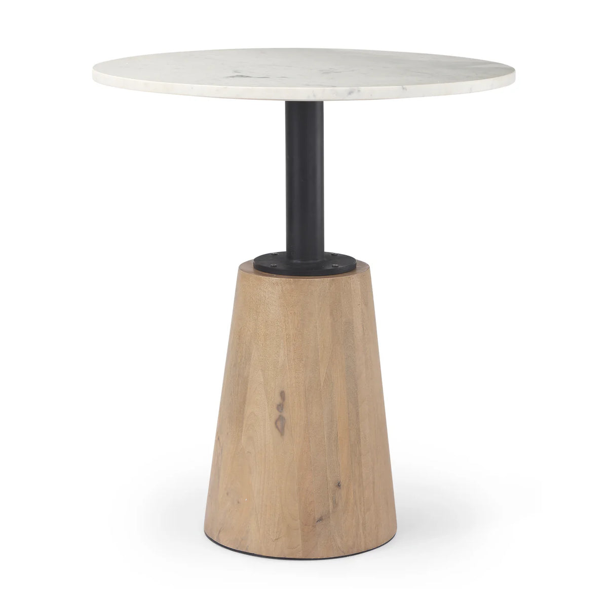 Maxwell Bistro Table White Marble | Blonde Wood