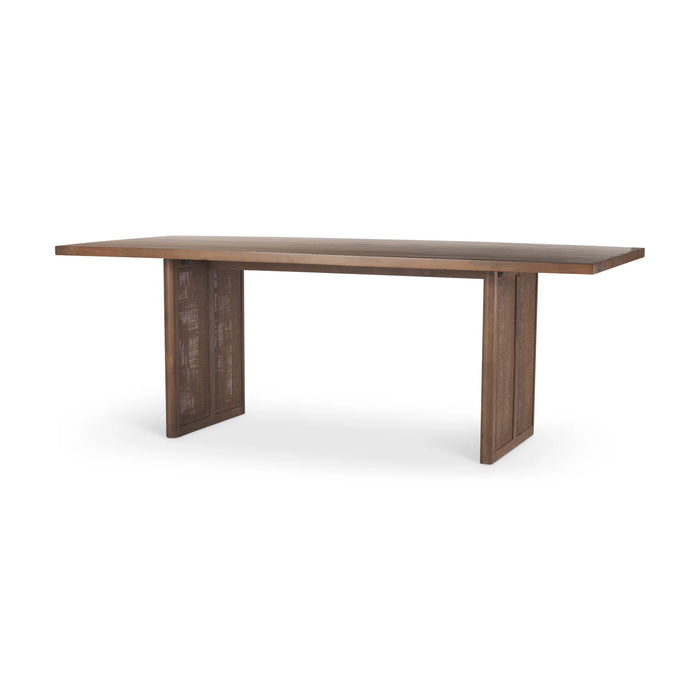 Grier Dining Table Medium Brown Wood | Cane Accent