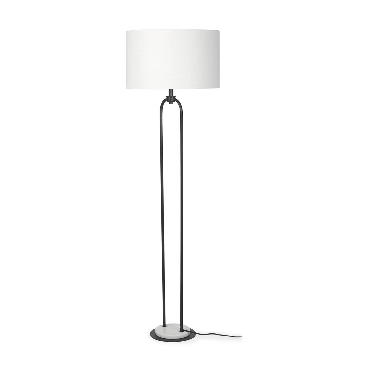 Sarah Floor Lamp Black Metal | White Shade