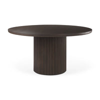Terra Round Dining Table Dark Brown Wood