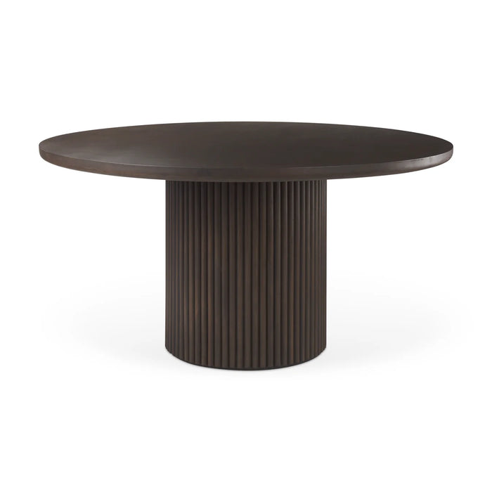 Terra Round Dining Table Dark Brown Wood