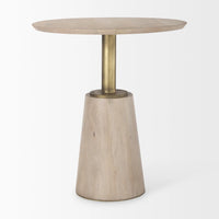 Maxwell Bistro Table Light Wood | Gold Accent