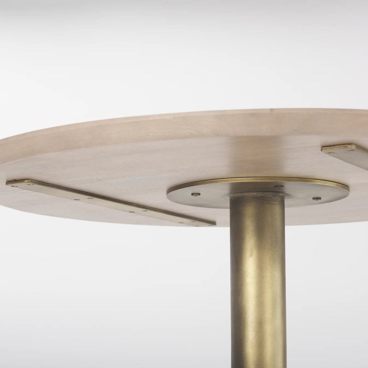 Maxwell Bistro Table Light Wood | Gold Accent