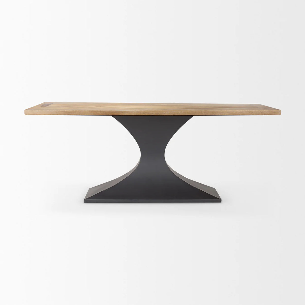 Maxton Dining Table Light Brown Wood | Dark Gunmetal