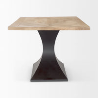 Maxton Dining Table Light Brown Wood | Dark Gunmetal