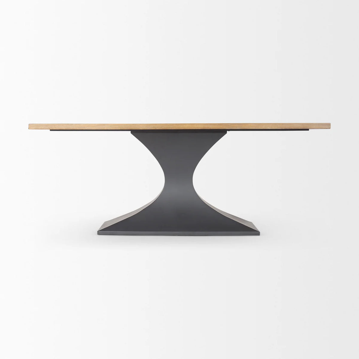 Maxton Dining Table Light Brown Wood | Dark Gunmetal